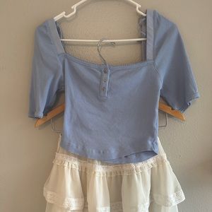 Urban outfitters square neck blue top